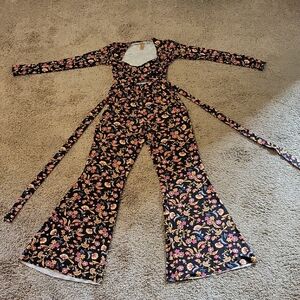 Rachel Pally Floral Jumpsuit - Black and Pink